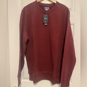 New NWT J. Crew Men's Maroon Crewneck Sweater Size L